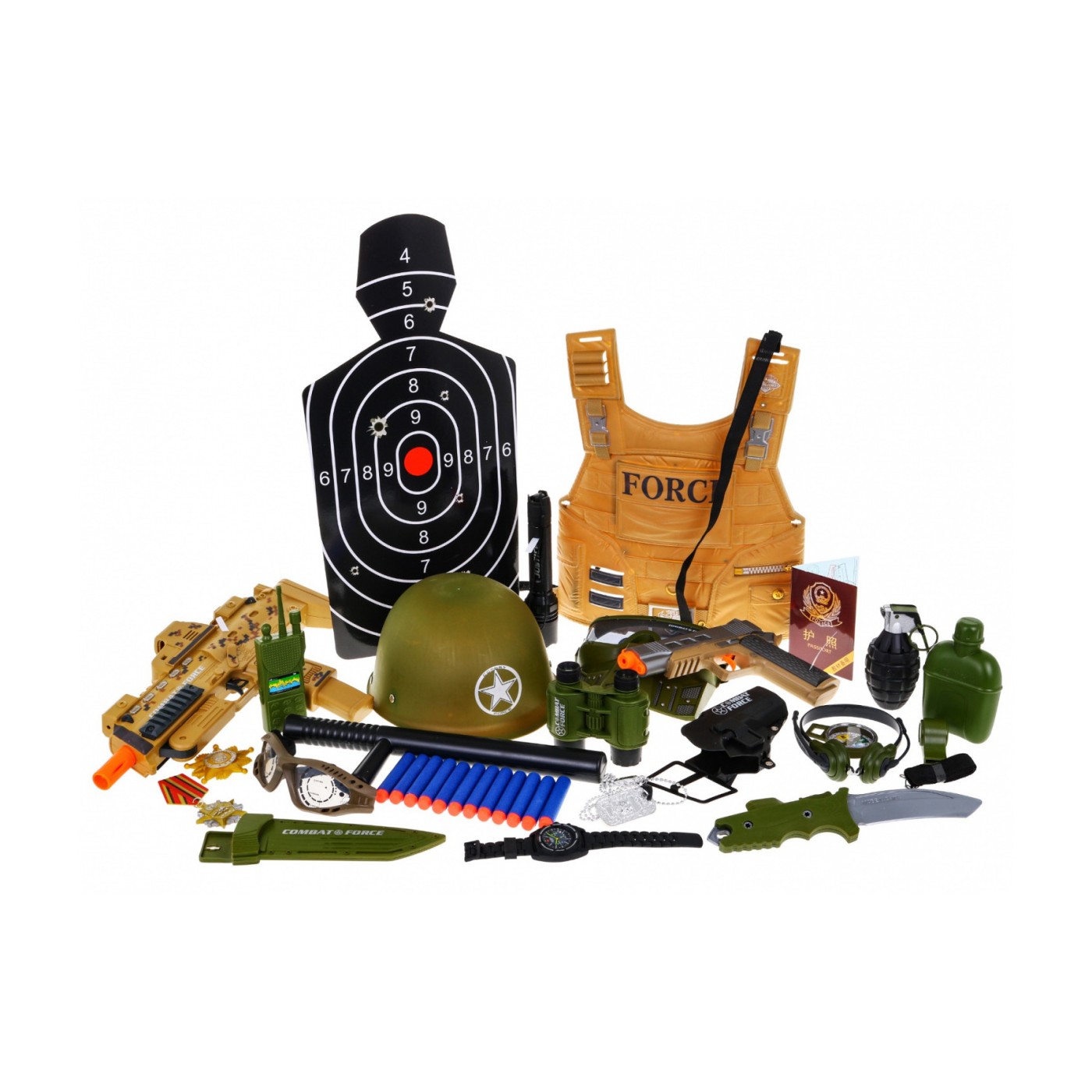Mega Soldier sada pro děti 3+ Interaktivní funkce 24 el. + puška + pistole + přilba + vesta