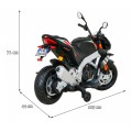 Aprilia Tuono V4 Dětská baterie Motor Černá MP3 Panel Pomocná kola Pomalý start