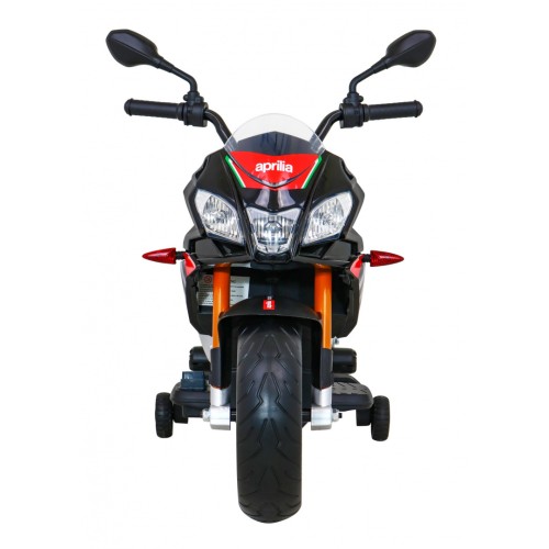 Aprilia Tuono V4 Dětská baterie Motor Černá MP3 Panel Pomocná kola Pomalý start