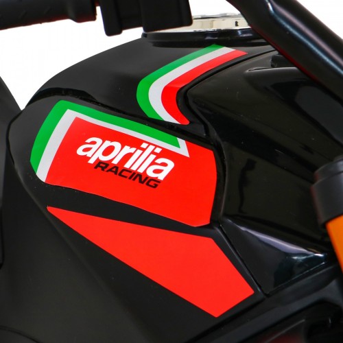 Aprilia Tuono V4 Dětská baterie Motor Černá MP3 Panel Pomocná kola Pomalý start