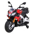 Aprilia Tuono V4 Dětská baterie Motor Červený MP3 panel Pomocná kola Pomalý start