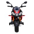 Aprilia Tuono V4 Dětská baterie Motor Červený MP3 panel Pomocná kola Pomalý start