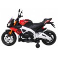 Aprilia Tuono V4 Dětská baterie Motor Červený MP3 panel Pomocná kola Pomalý start