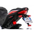 Aprilia Tuono V4 Dětská baterie Motor Červený MP3 panel Pomocná kola Pomalý start