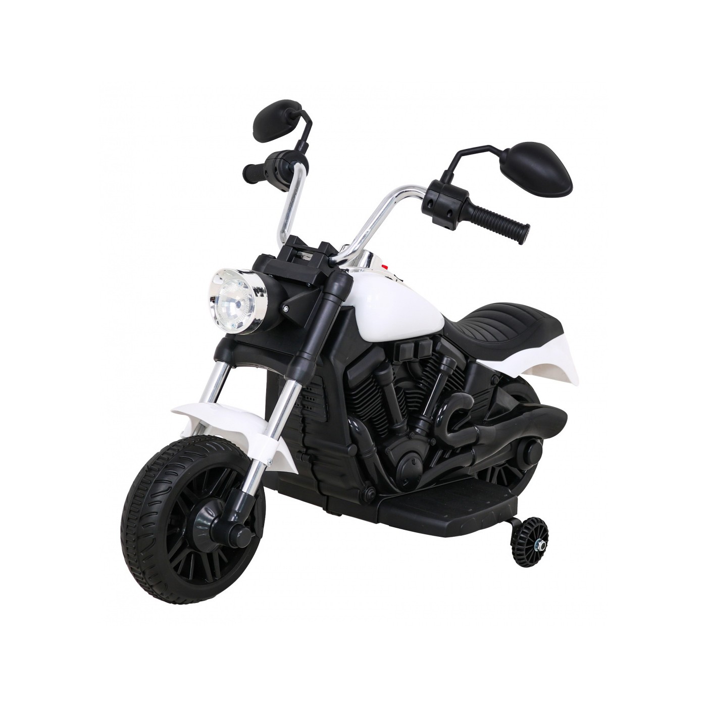 Sekáček motorů V-Max dětská baterie bílá melodie houkačka lehká pomocná kolečka