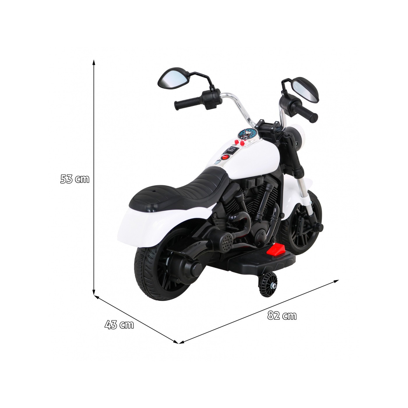 Sekáček motorů V-Max dětská baterie bílá melodie houkačka lehká pomocná kolečka