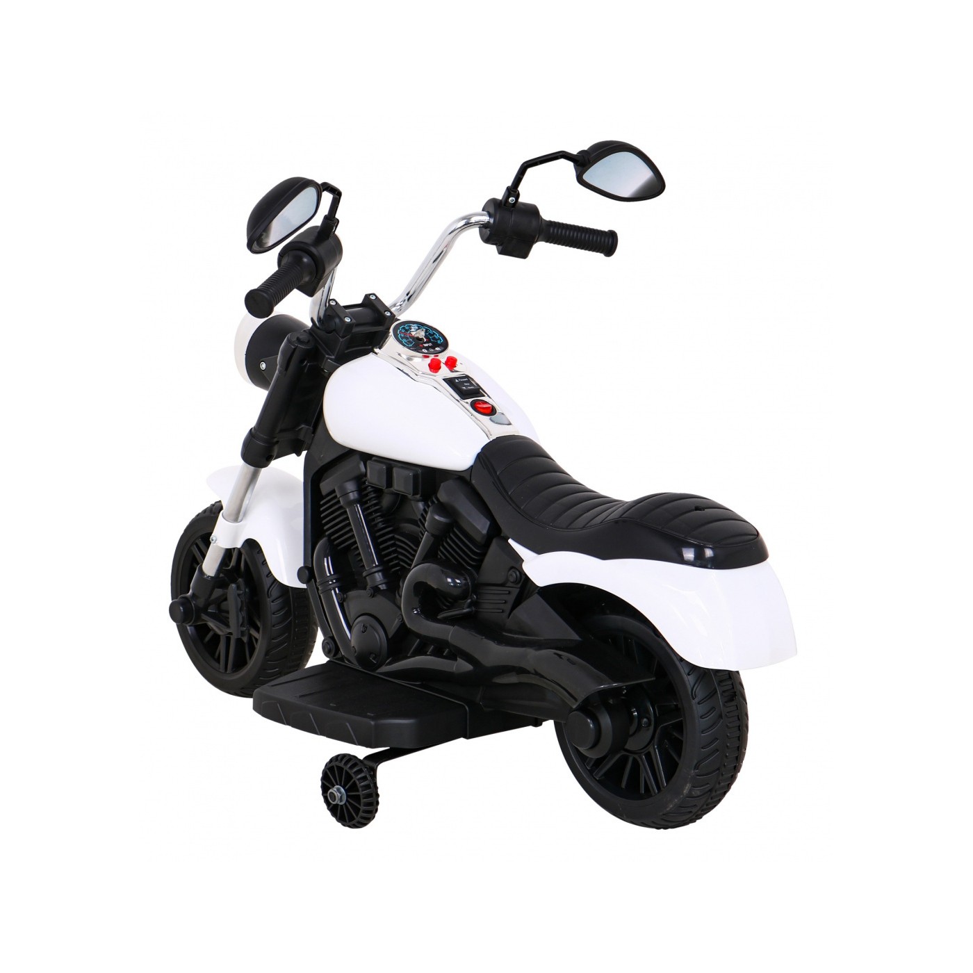 Sekáček motorů V-Max dětská baterie bílá melodie houkačka lehká pomocná kolečka