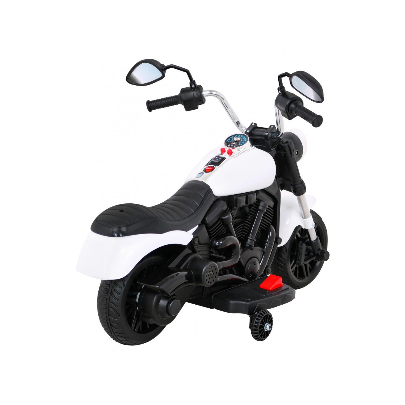 Sekáček motorů V-Max dětská baterie bílá melodie houkačka lehká pomocná kolečka