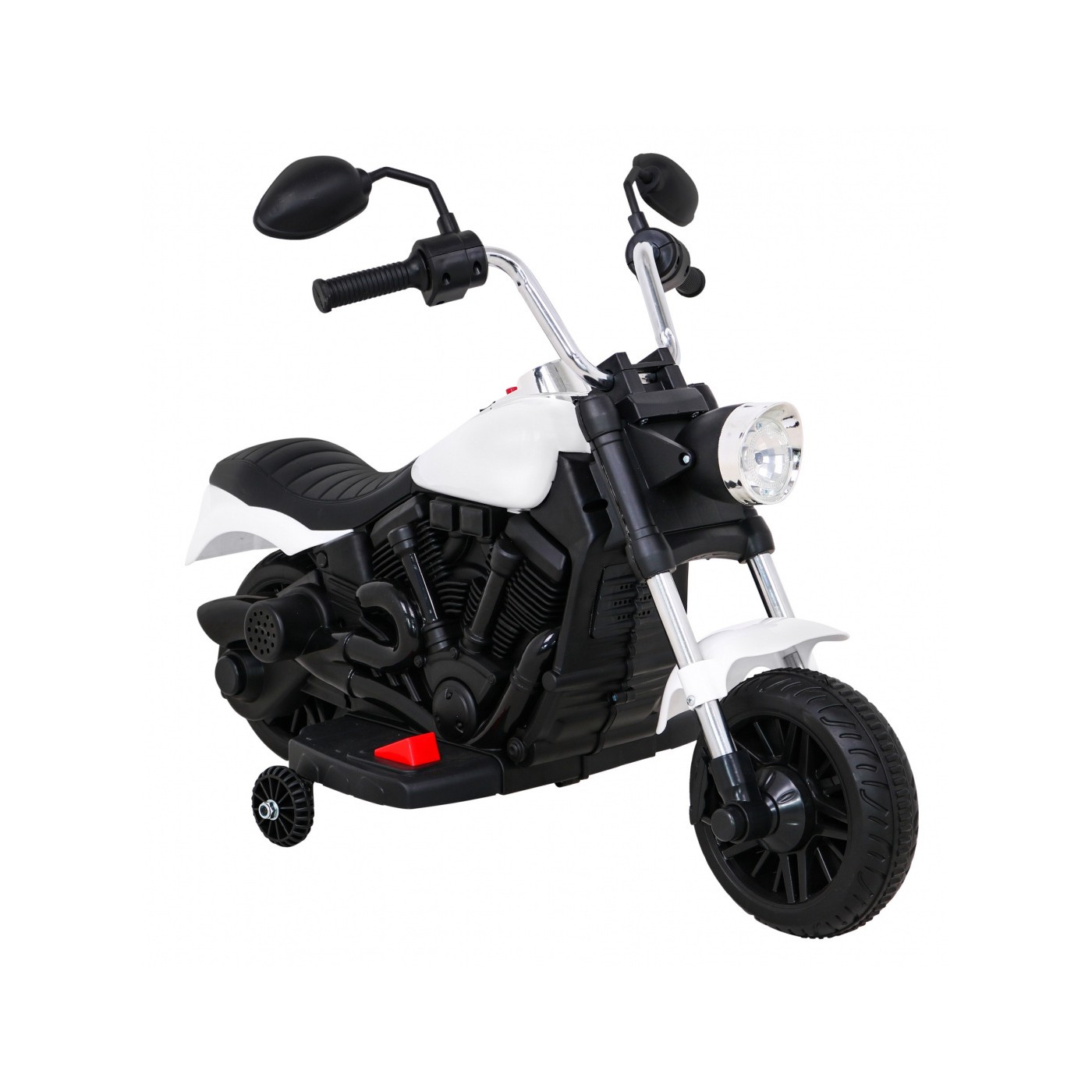 Sekáček motorů V-Max dětská baterie bílá melodie houkačka lehká pomocná kolečka