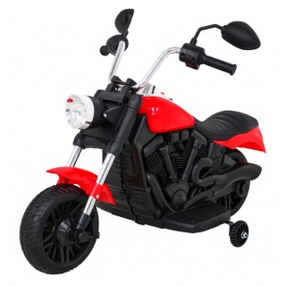 Motor Chopper V-Max dětská baterie červená melodie houkačka lehká pomocná kola