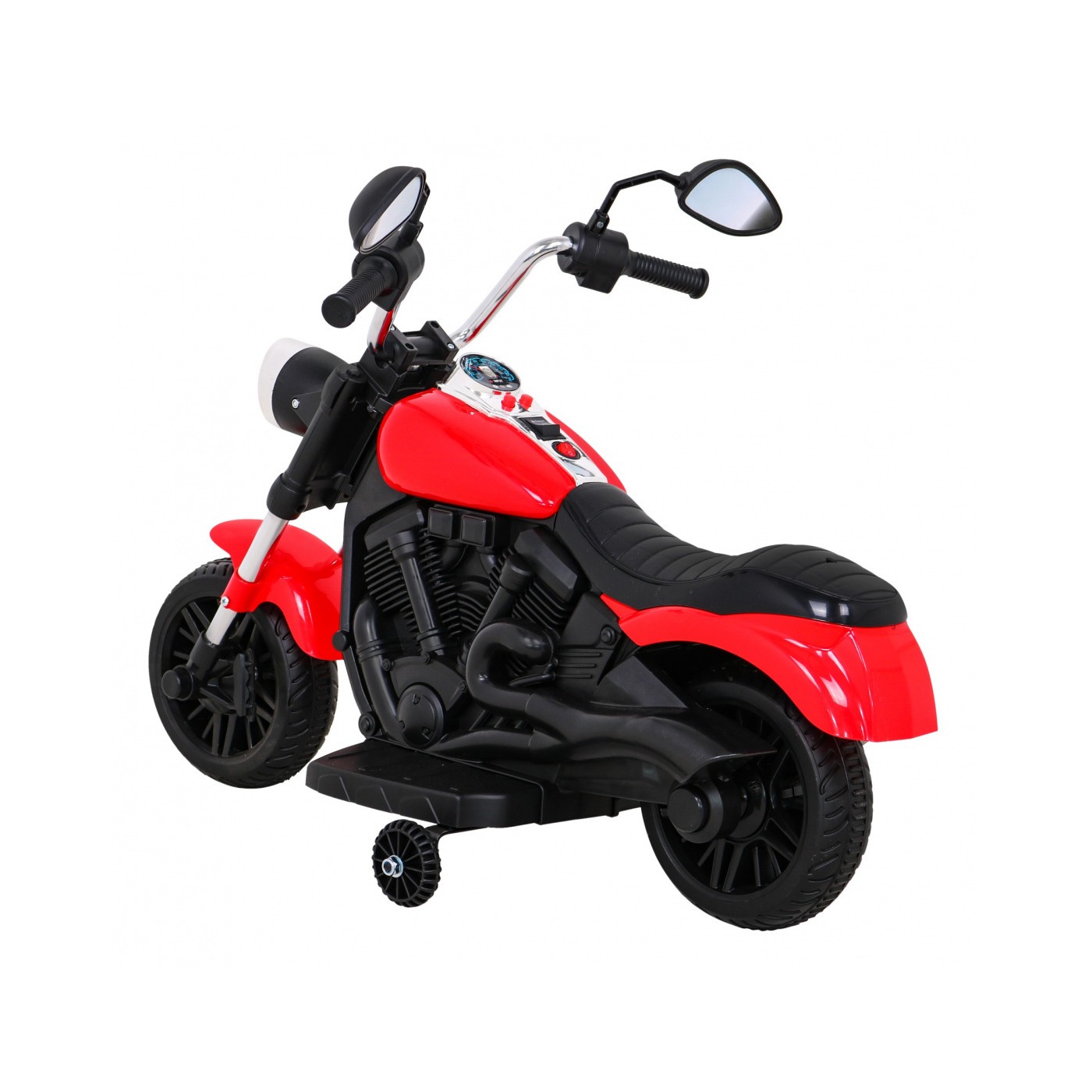 Motor Chopper V-Max dětská baterie červená melodie houkačka lehká pomocná kola