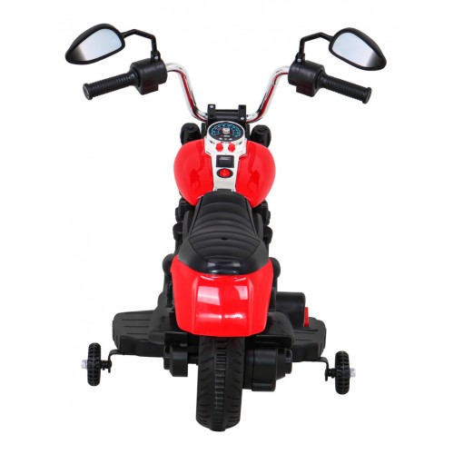 Motor Chopper V-Max dětská baterie červená melodie houkačka lehká pomocná kola
