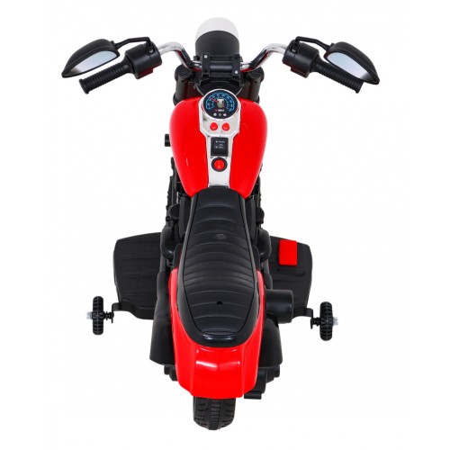 Motor Chopper V-Max dětská baterie červená melodie houkačka lehká pomocná kola
