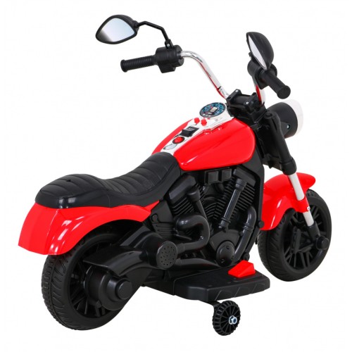 Motor Chopper V-Max dětská baterie červená melodie houkačka lehká pomocná kola