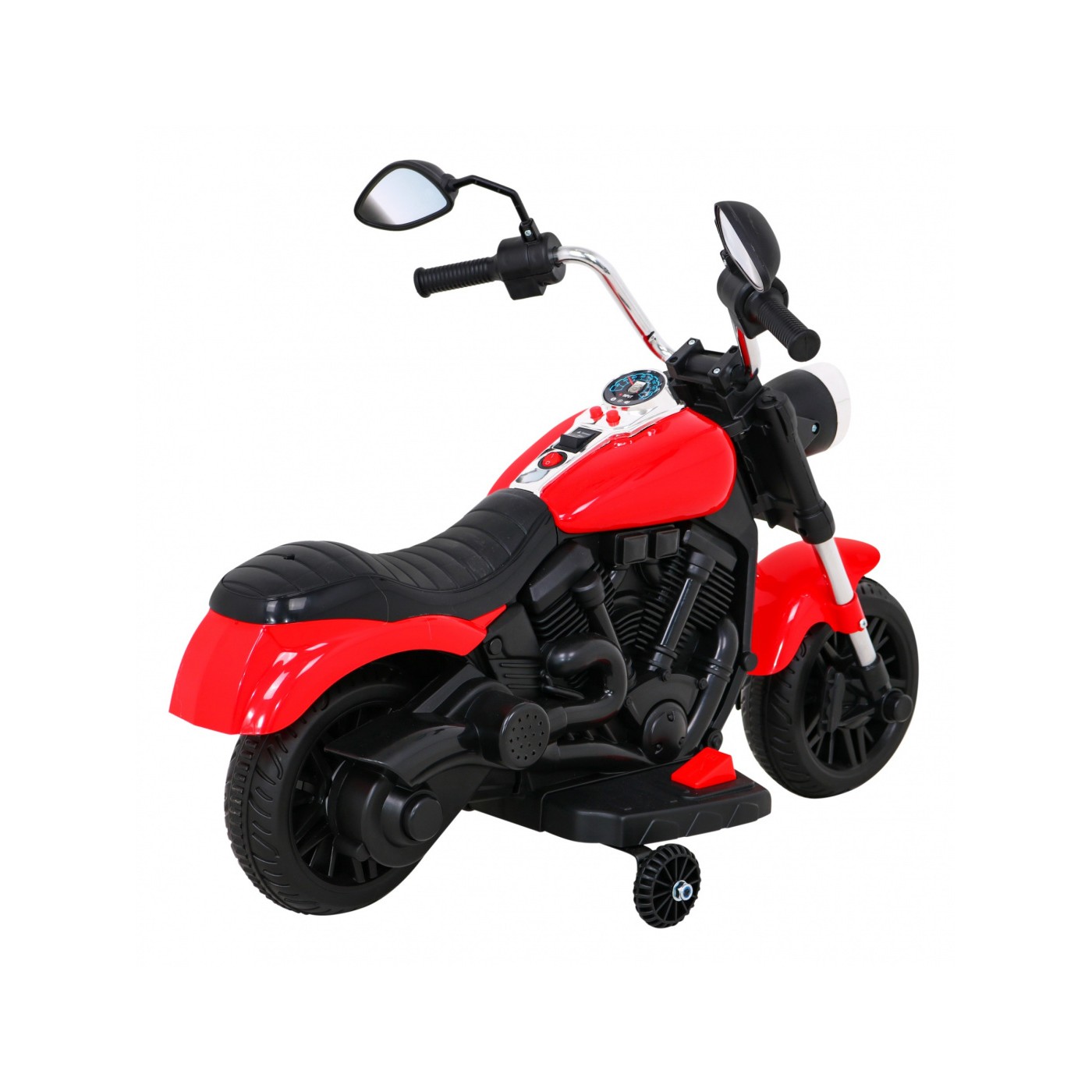 Motor Chopper V-Max dětská baterie červená melodie houkačka lehká pomocná kola