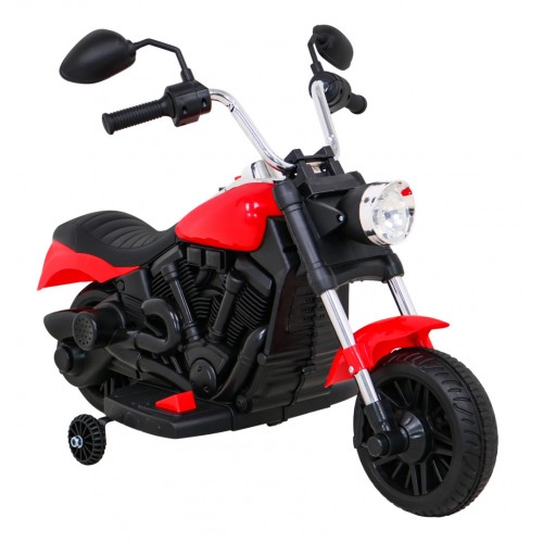 Motor Chopper V-Max dětská baterie červená melodie houkačka lehká pomocná kola