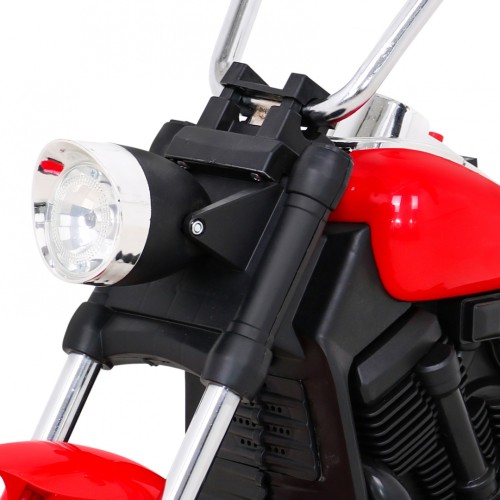 Motor Chopper V-Max dětská baterie červená melodie houkačka lehká pomocná kola
