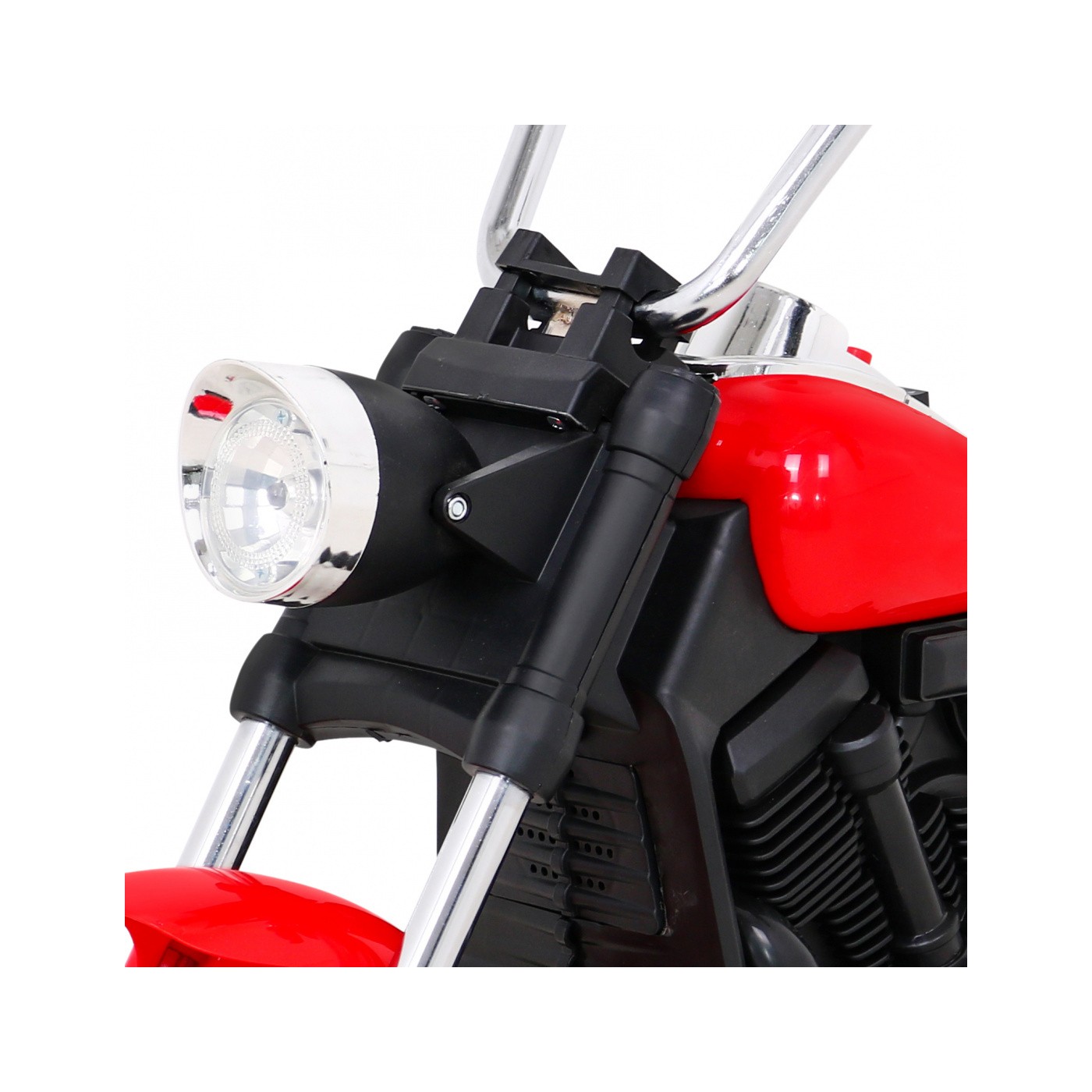 Motor Chopper V-Max dětská baterie červená melodie houkačka lehká pomocná kola