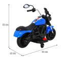 Motor Chopper V-Max Dětská baterie Modré melodie Houkačka Světlo Pomocná kolečka