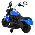 Motor Chopper V-Max Dětská baterie Modré melodie Houkačka Světlo Pomocná kolečka