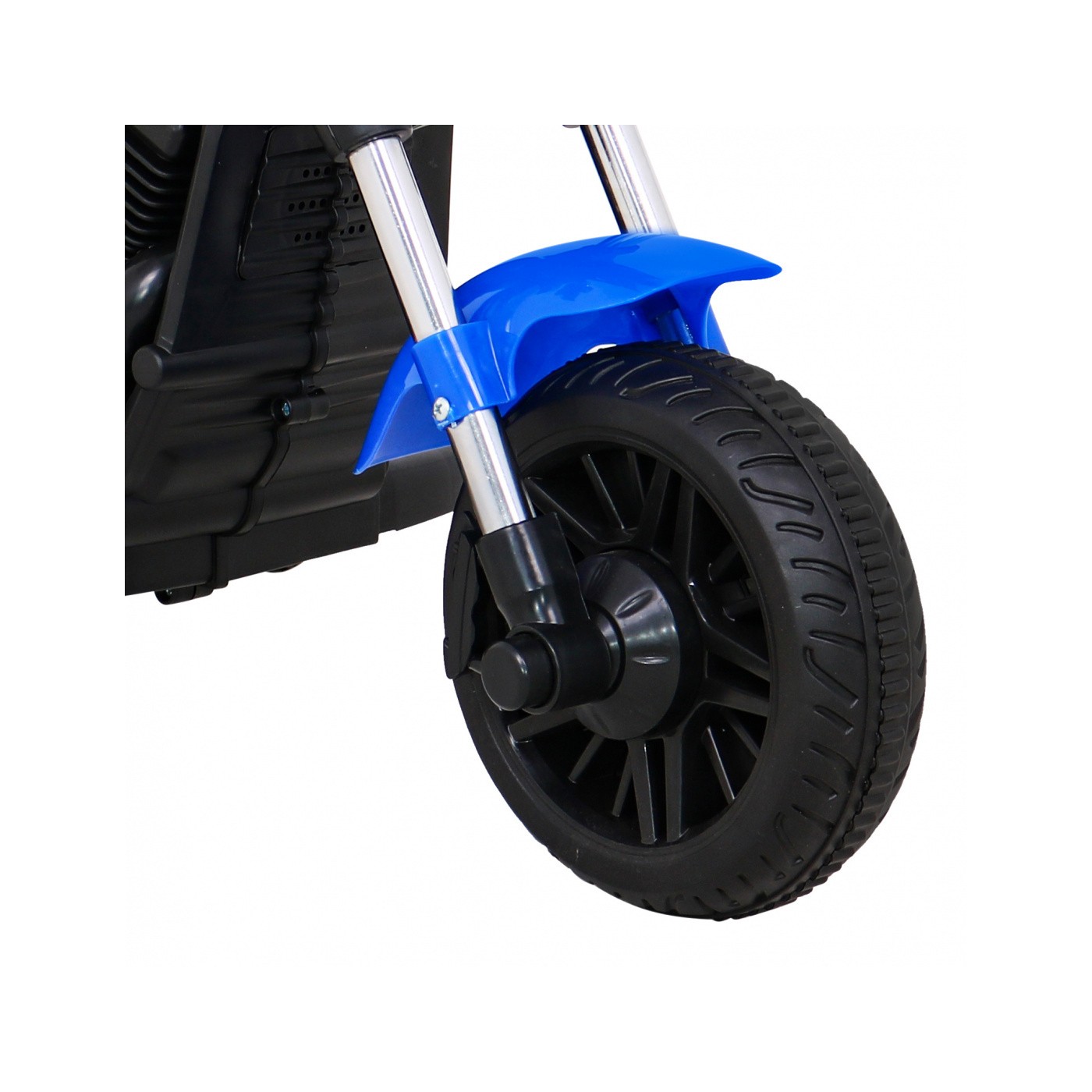 Motor Chopper V-Max Dětská baterie Modré melodie Houkačka Světlo Pomocná kolečka