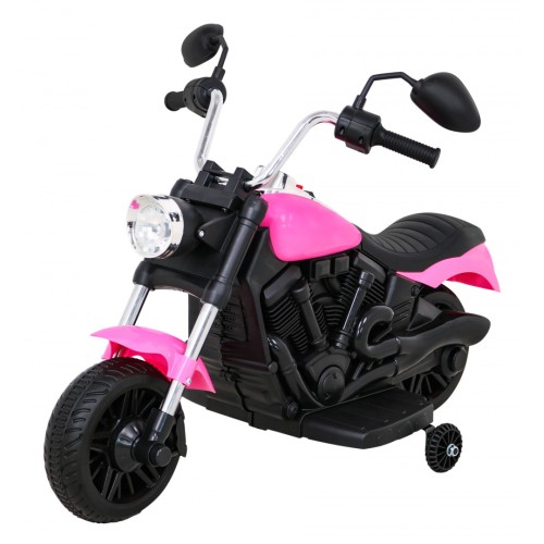 Motor Chopper V-Max dětská baterie růžová melodie houkačka lehká pomocná kola