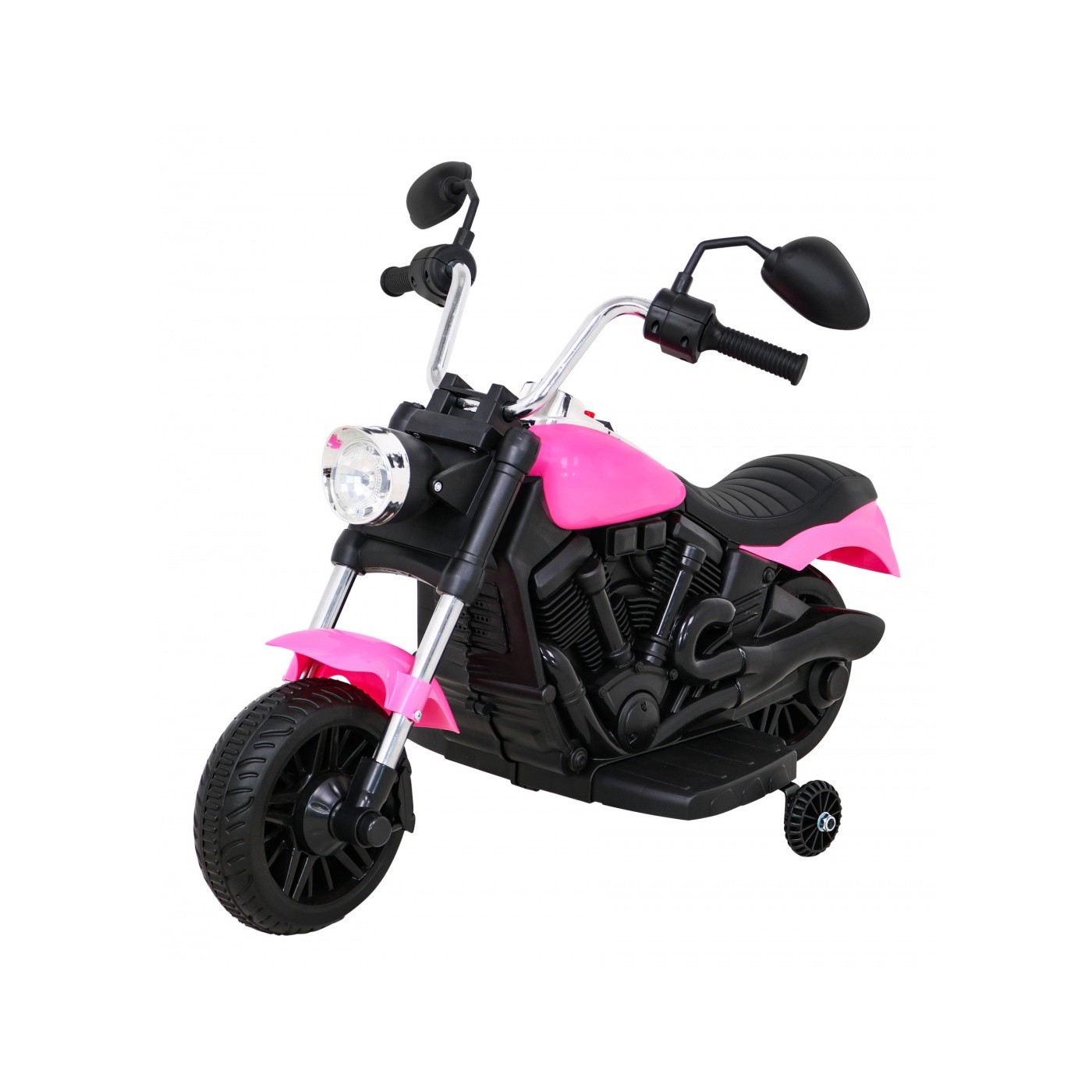 Motor Chopper V-Max dětská baterie růžová melodie houkačka lehká pomocná kola