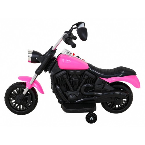 Motor Chopper V-Max dětská baterie růžová melodie houkačka lehká pomocná kola