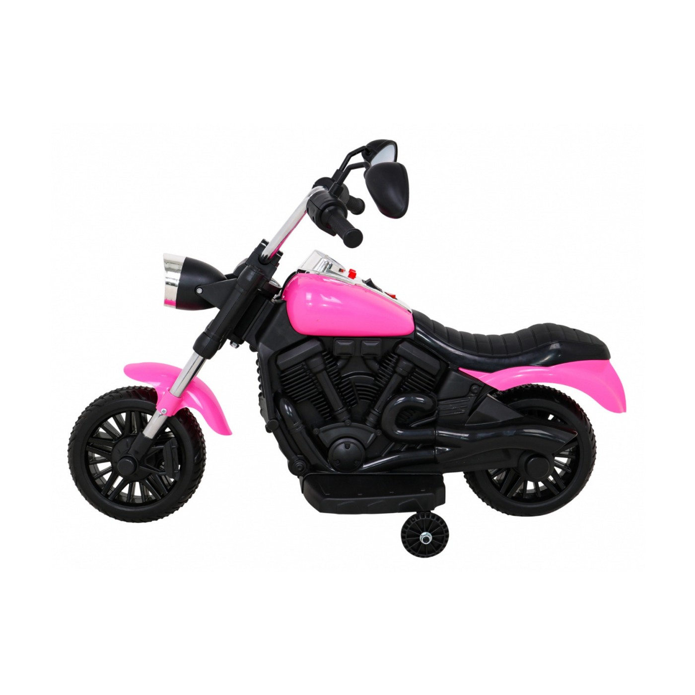 Motor Chopper V-Max dětská baterie růžová melodie houkačka lehká pomocná kola