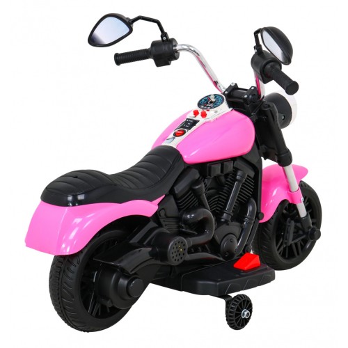 Motor Chopper V-Max dětská baterie růžová melodie houkačka lehká pomocná kola