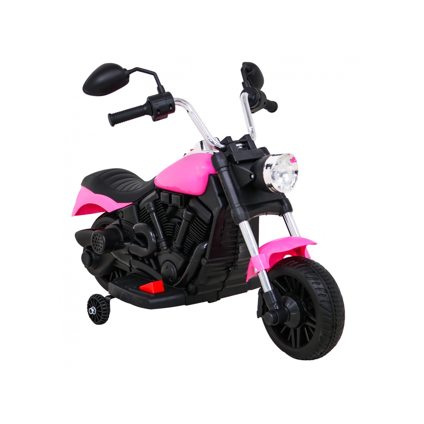 Motor Chopper V-Max dětská baterie růžová melodie houkačka lehká pomocná kola