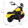 Sekáček motoru V-Max na baterii pro děti žlutý + Melodie Horn + Light + Pomocná kola