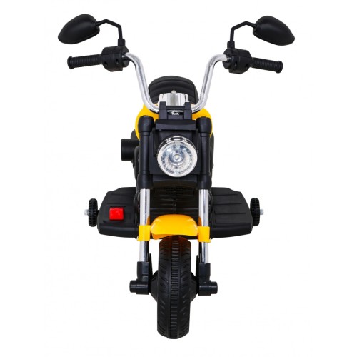 Sekáček motoru V-Max na baterii pro děti žlutý + Melodie Horn + Light + Pomocná kola