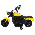 Sekáček motoru V-Max na baterii pro děti žlutý + Melodie Horn + Light + Pomocná kola
