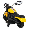 Sekáček motoru V-Max na baterii pro děti žlutý + Melodie Horn + Light + Pomocná kola