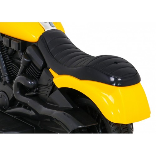 Sekáček motoru V-Max na baterii pro děti žlutý + Melodie Horn + Light + Pomocná kola