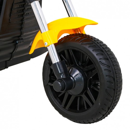 Sekáček motoru V-Max na baterii pro děti žlutý + Melodie Horn + Light + Pomocná kola