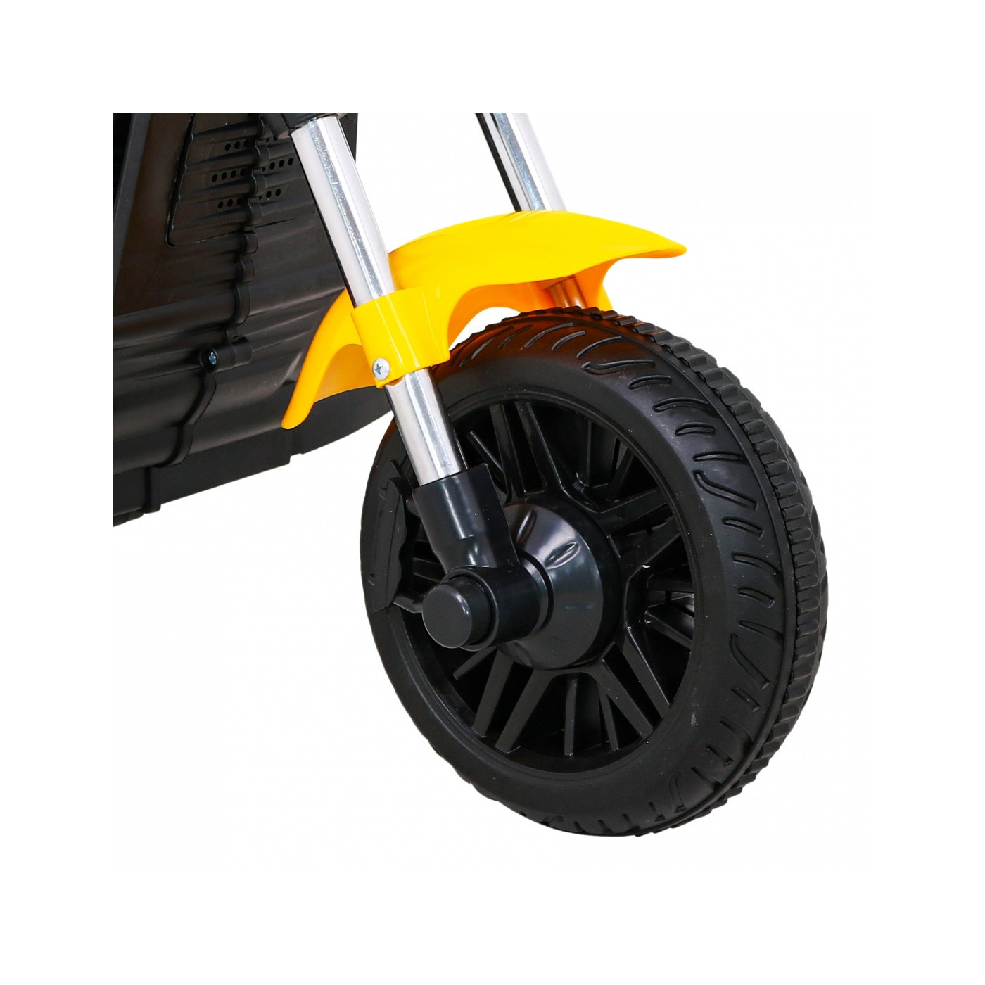 Sekáček motoru V-Max na baterii pro děti žlutý + Melodie Horn + Light + Pomocná kola