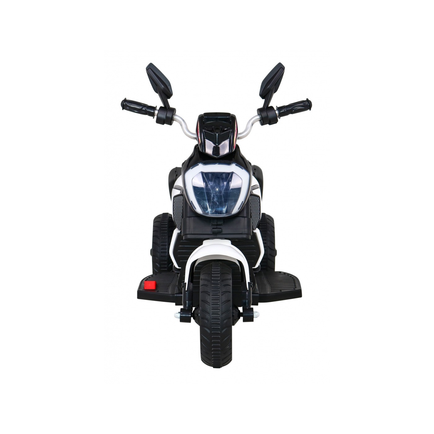Rychlá turistická dětská baterie Motocykl Bílá + Audio + Světla + Eko kůže