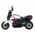 Rychlá turistická dětská baterie Motocykl Bílá + Audio + Světla + Eko kůže