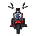 Rychlé turistické dětské dobíjecí motocykl červené + audio + světla + eko kůže