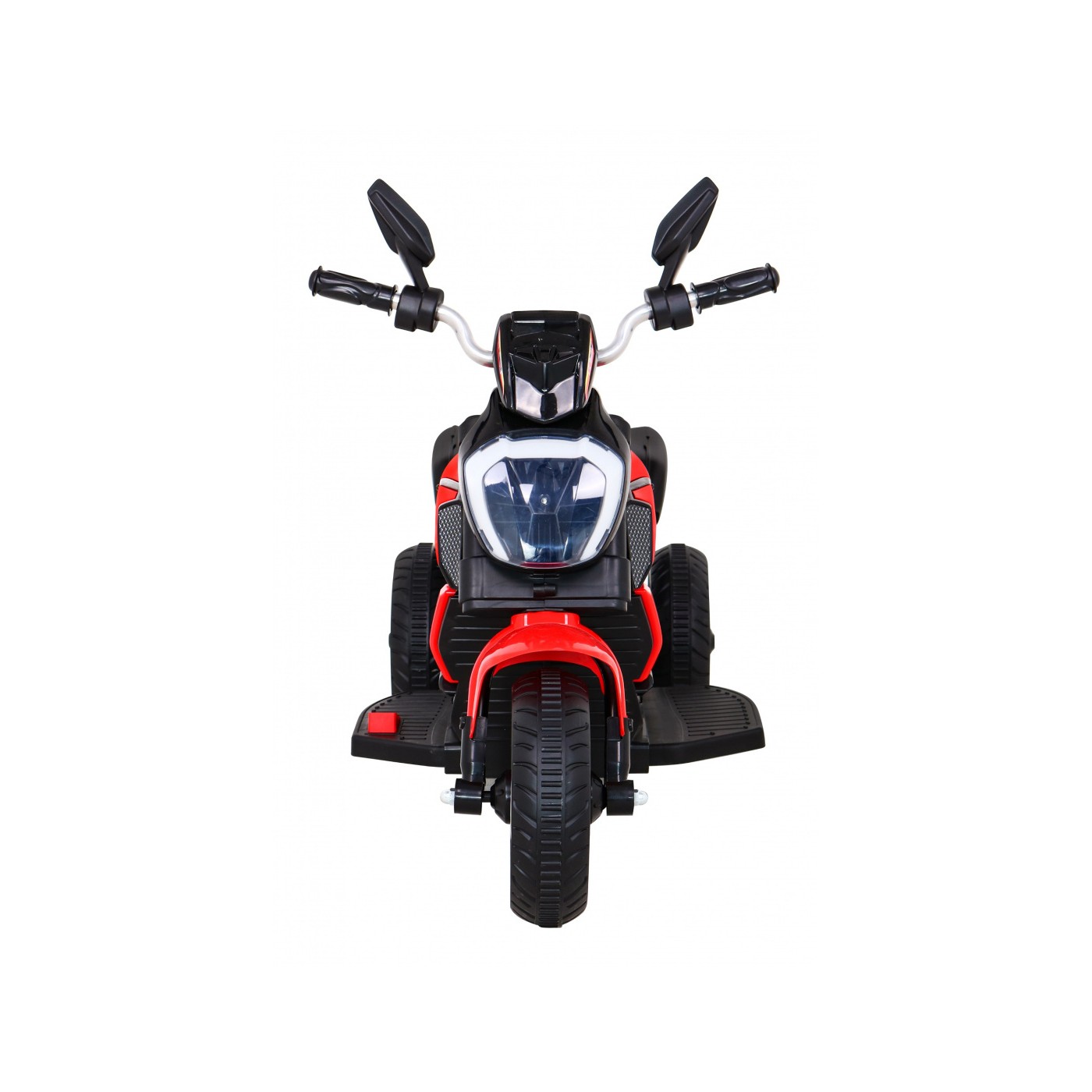 Rychlé turistické dětské dobíjecí motocykl červené + audio + světla + eko kůže