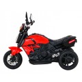 Rychlé turistické dětské dobíjecí motocykl červené + audio + světla + eko kůže
