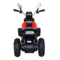 Rychlé turistické dětské dobíjecí motocykl červené + audio + světla + eko kůže