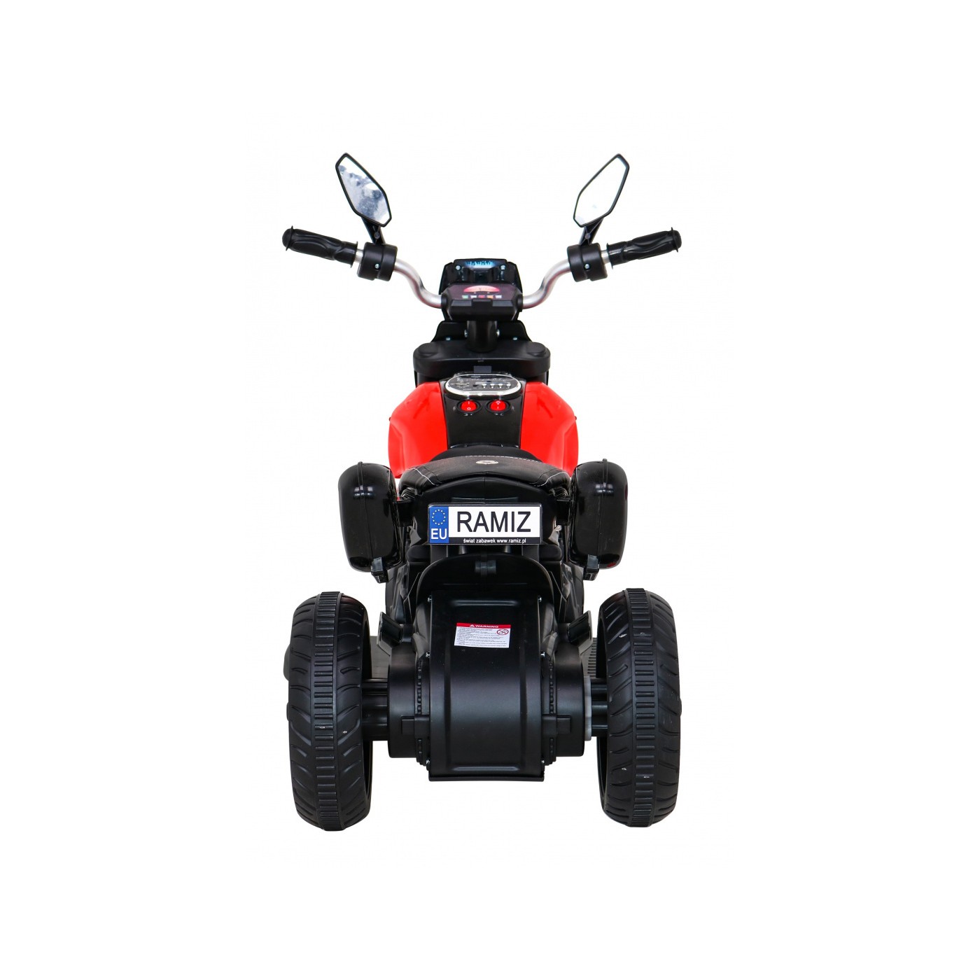 Rychlé turistické dětské dobíjecí motocykl červené + audio + světla + eko kůže