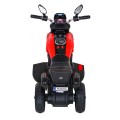 Rychlé turistické dětské dobíjecí motocykl červené + audio + světla + eko kůže