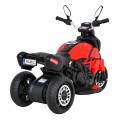 Rychlé turistické dětské dobíjecí motocykl červené + audio + světla + eko kůže