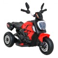 Rychlé turistické dětské dobíjecí motocykl červené + audio + světla + eko kůže