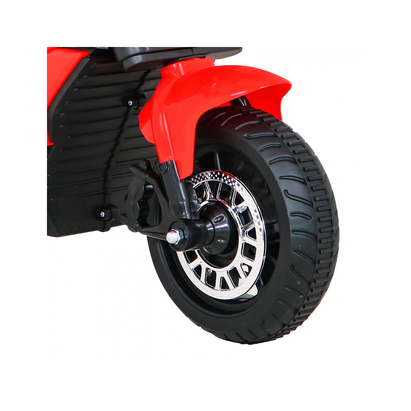 Rychlé turistické dětské dobíjecí motocykl červené + audio + světla + eko kůže