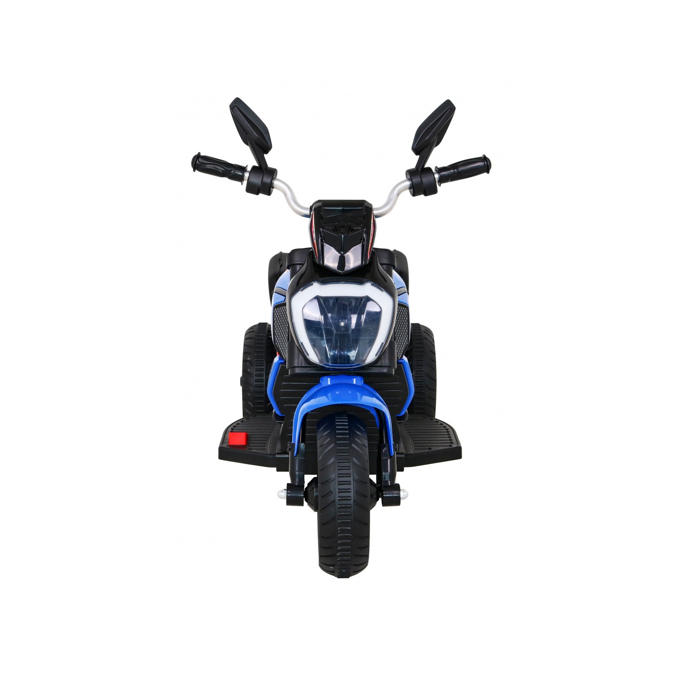 Rychlé turistické dětské dobíjecí motocyklové modré + audio + světla + eko kůže